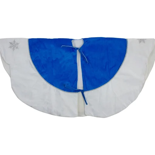 48 Inch And Smaller*Northlight 21.5" Blue And White Ford Scalloped Mini Christmas Tree Skirt