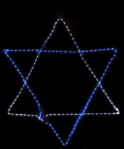 Vickerman 72" Blue And White Led Rope Light Star Of David Hanukkah Decor