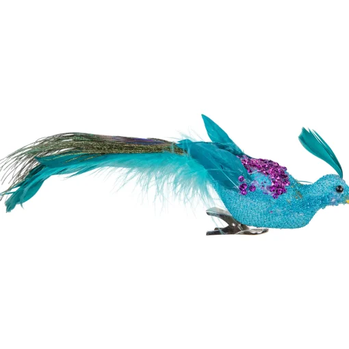 Northlight Animals>8" Blue, Green And Purple Sequins Peacock Bird Clip-On Christmas Ornament