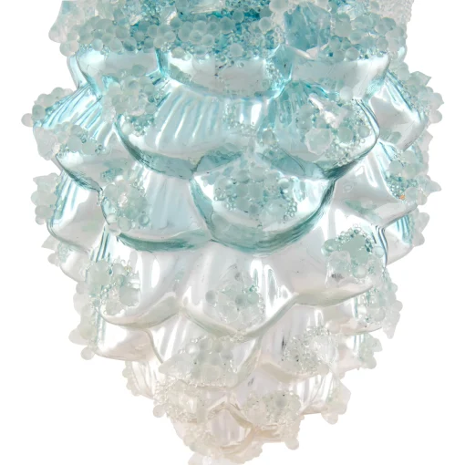 Northlight Pine Cones>4.75" Blue Icy Pine Cone Glass Christmas Ornament