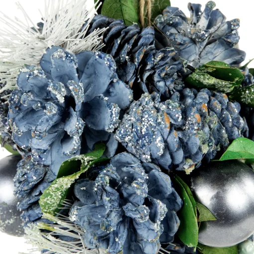 Northlight Pine Cones>5.5" Blue Pinecone And Pine Needle Christmas Ball Ornament