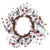 Contemporary Home Living 21" Blue, Red, And White 4Th Of July Artificial Round Wreath