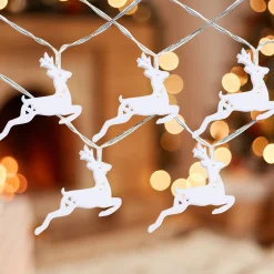 Northlight 10 B/O Led Warm White Reindeer Christmas Lights - 3' Clear Wire