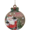Signs & Plaques*Northlight 15" B/O Lighted Ball Ornament With Santa Claus Wooden Christmas Wall Sign