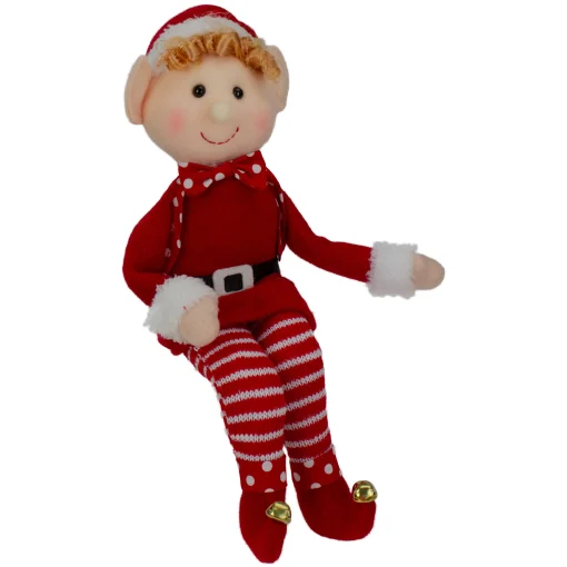 Kurt Adler Fantasy & Sci Fi>15" Boy Elf In Red Sweater Christmas Ornament