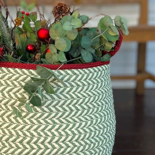 Decoration Storage*Colonial Mills 18" Braided Chevron Christmas Storage Basket