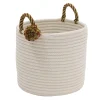 Decoration Storage*Colonial Mills 16" Braided Round Candy Cane Basket With Red And Green Handles