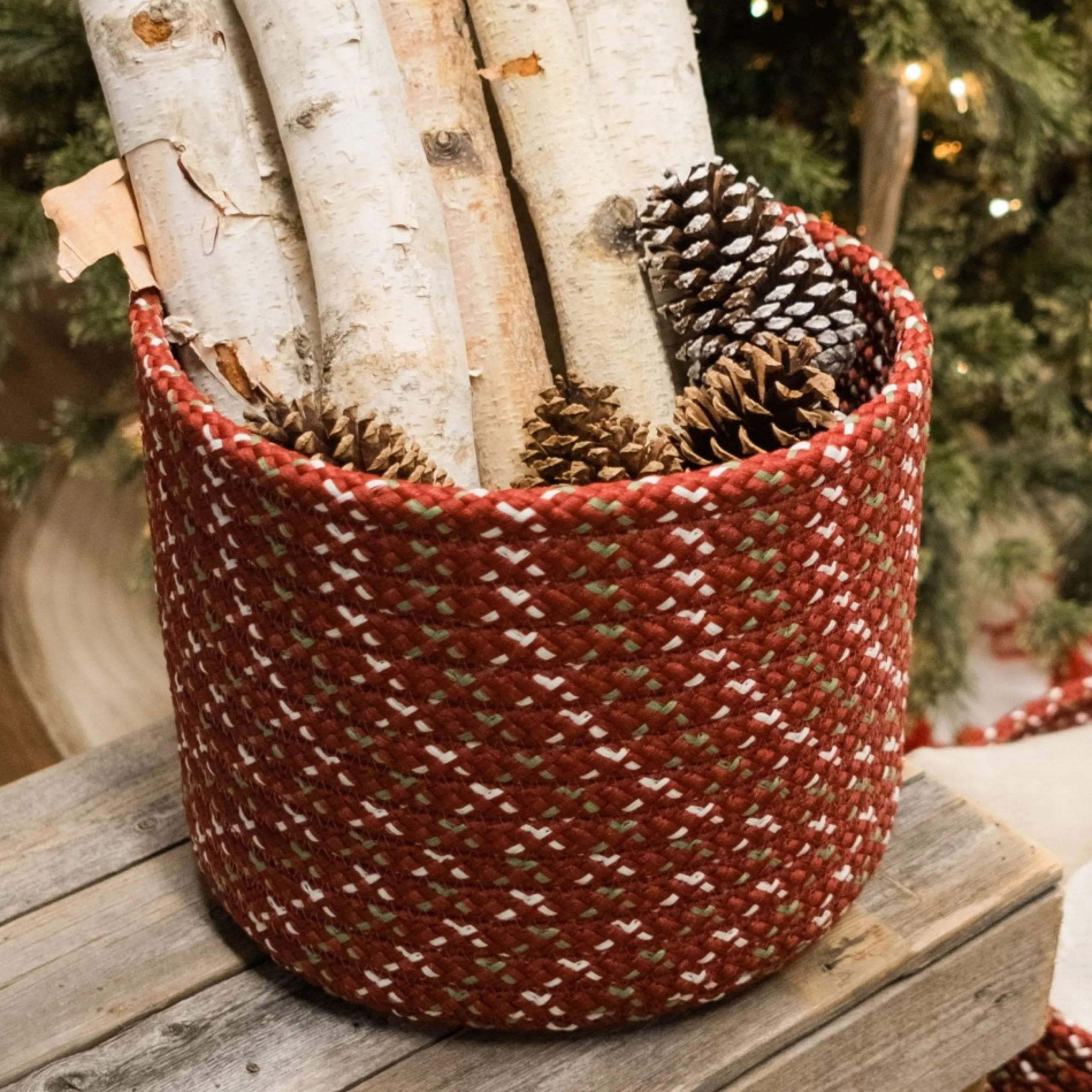 Decoration Storage*Colonial Mills 16" Braided Sleighbells Christmas Woven Storage Basket