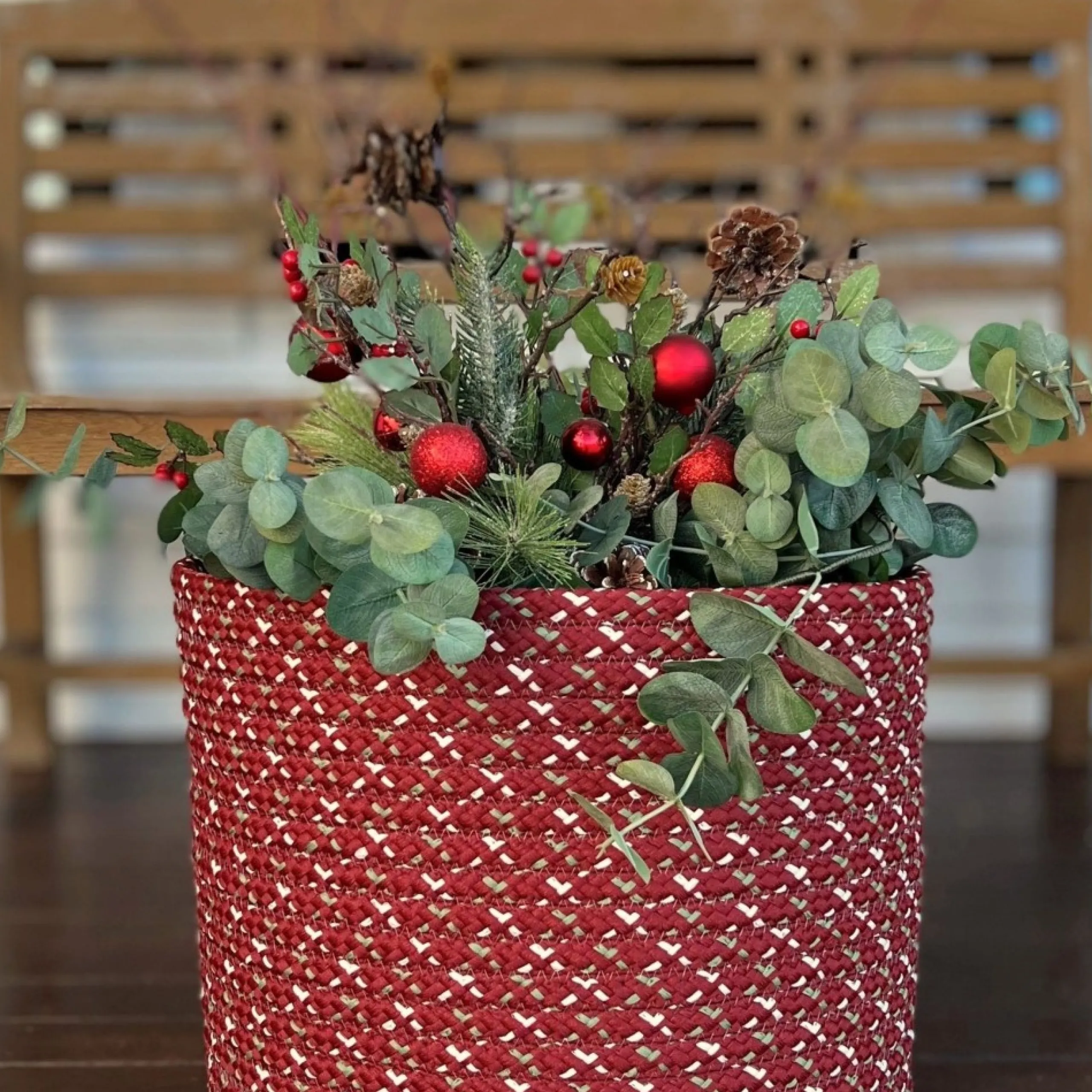 Decoration Storage*Colonial Mills 16" Braided Sleighbells Christmas Woven Storage Basket