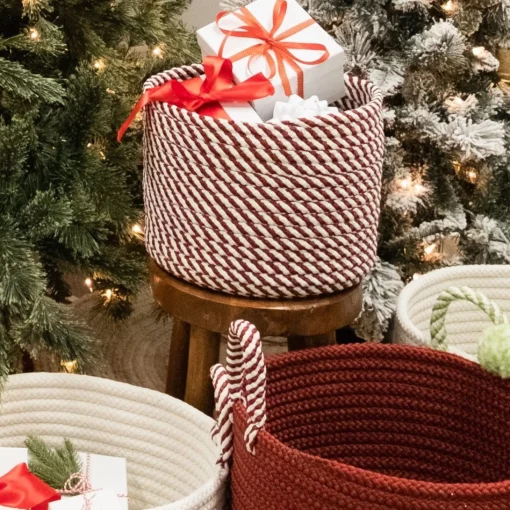 Decoration Storage*Colonial Mills 12" Braided Twisted Christmas Woven Storage Basket