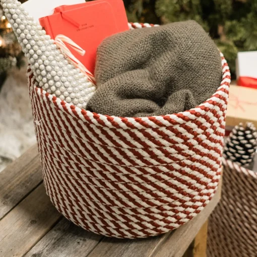 Decoration Storage*Colonial Mills 12" Braided Twisted Christmas Woven Storage Basket
