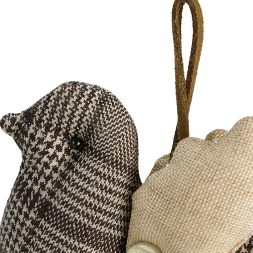 Northlight Animals>8" Brown And Beige Houndstooth Plaid Bird Christmas Ornament