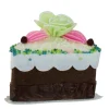 Allstate Food & Beverage>4" Brown And Green Sliced Chocolate Cake With Flower Christmas Ornament