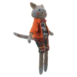 Plush Figures*Northlight 17" Brown And Orange Sitting Boy Herringbone Design Fox Plush