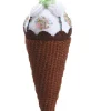Allstate Food & Beverage>7" Brown And White Chocolate Cone Ice Cream Christmas Ornament