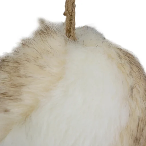 Northlight Balls>3" Brown And White Faux Fur Ball Christmas Ornament