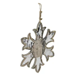 Northlight Snowflakes>6.5" Brown And White Mirrored Snowflake Christmas Ornament