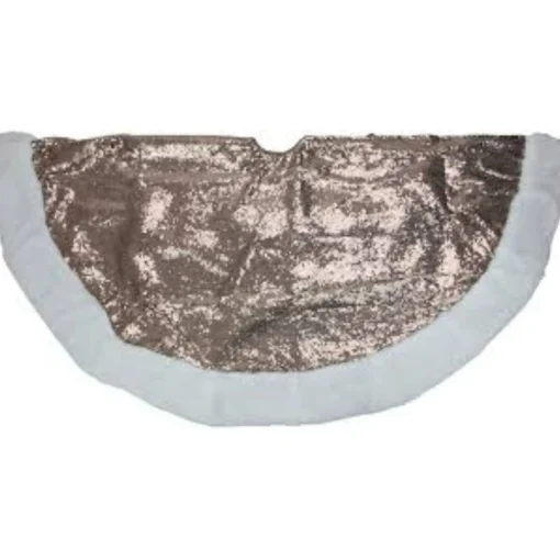 48 Inch And Smaller*Northlight 47" Brown And White Paillette Sequins Round Christmas Tree Skirt