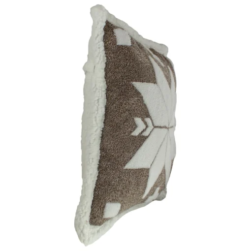 Pillows & Throws*Northlight 20" Brown And White Plush High Pile Fleece Throw Pillow With Snowflake