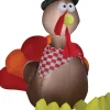 The Costume Center 72" Brown And Yellow Inflatable Turkey Outdoor Thanksgiving Decor