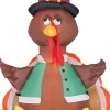 The Costume Center 48" Brown And Yellow Thanksgiving Inflatable Outdoor Happy Turkey