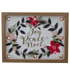 Signs & Plaques*Northlight 11.8" Brown Framed Floral "Joy, Peace, Noel" Wooden Christmas Wall Plaque