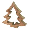 Northlight Trees & Wreaths>7" Brown Glittered Cutout Christmas Tree Ornament