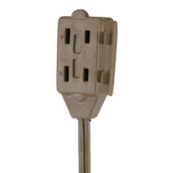 Northlight 15' Brown Indoor Power Extension Cord With 3-Outlets And Safety Lock