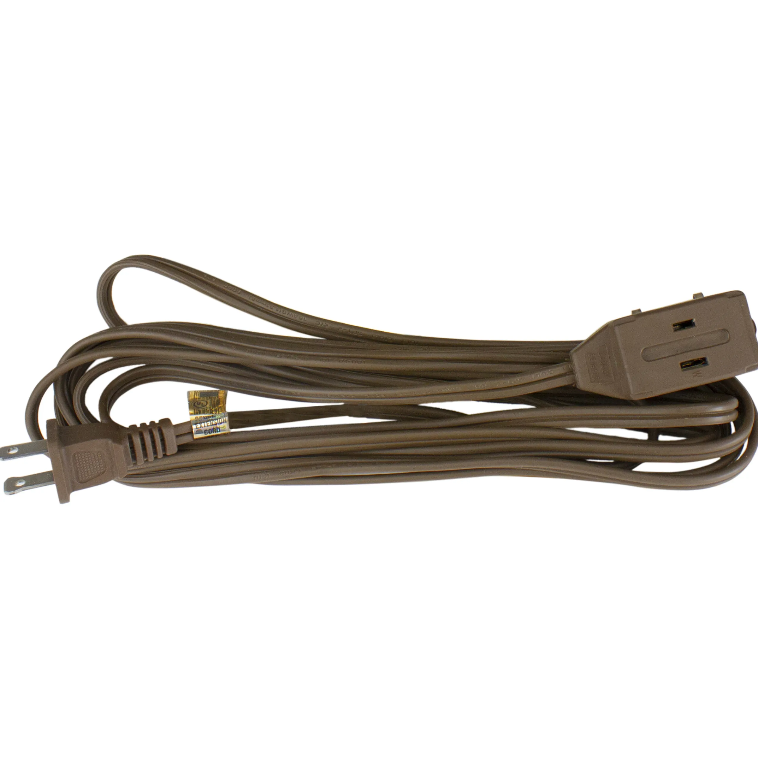Northlight 9' Brown Indoor Power Extension Cord With 3-Outlets And Safety Lock