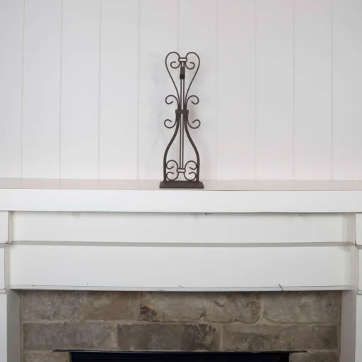 Wreath Accessories*Village Lighting Co. 19.25" Brown Iron Adjustable Fireplace Mantle Wreath Hanger