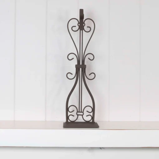 Wreath Accessories*Village Lighting Co. 19.25" Brown Iron Adjustable Fireplace Mantle Wreath Hanger