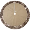 48 Inch And Smaller*Contemporary Home Living 48" Brown Round Christmas Tree Skirt With Champagne Sequin Border