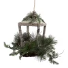 Candles & Holders*Melrose 20" Brown Rustic Finish Glittered Pine Cones And Jingle Bells Christmas Candle Lantern
