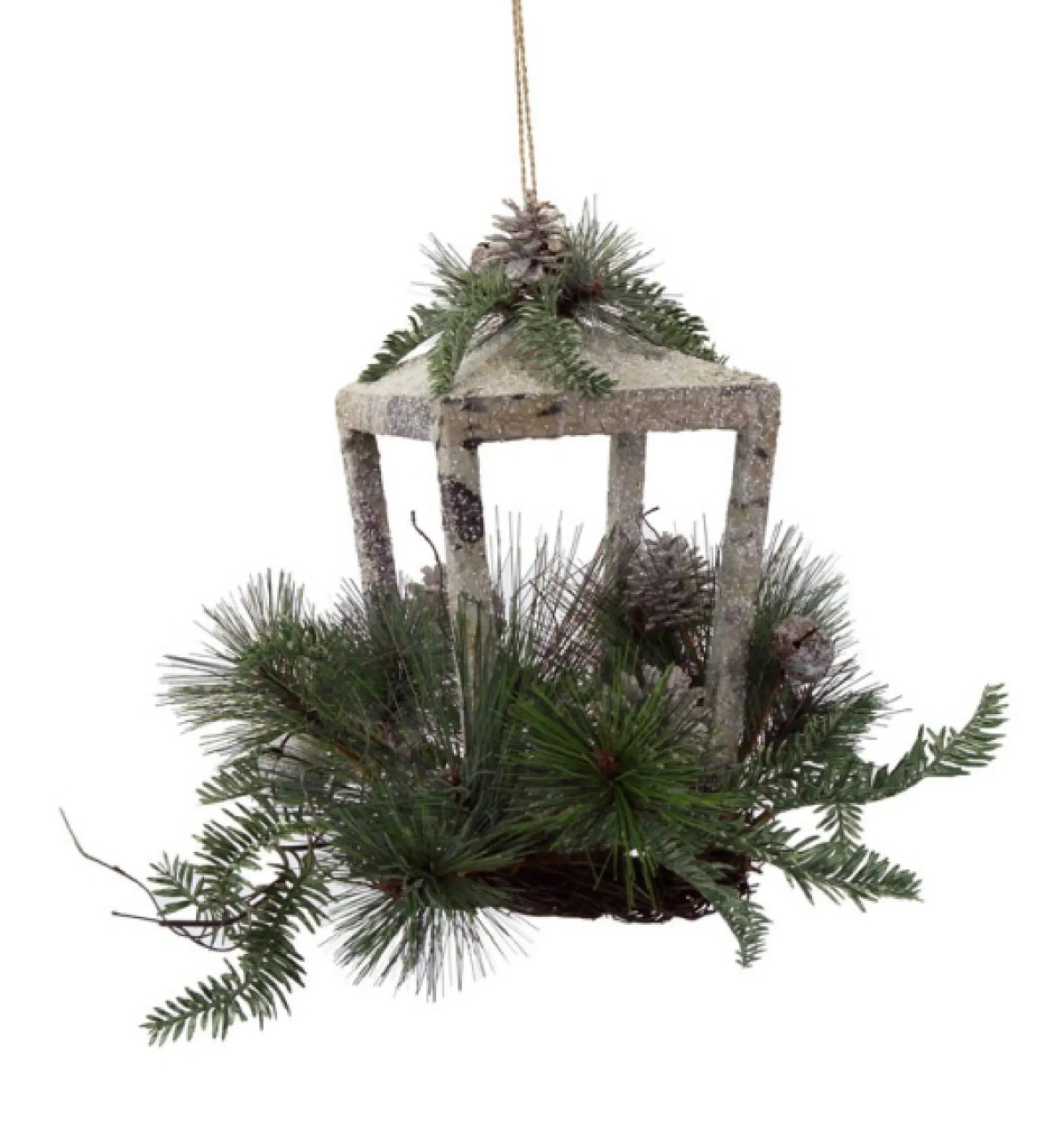 Candles & Holders*Melrose 20" Brown Rustic Finish Glittered Pine Cones And Jingle Bells Christmas Candle Lantern