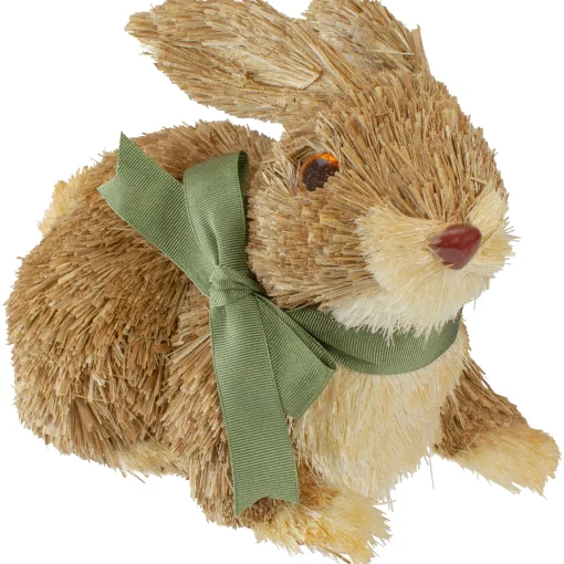 Northlight 8" Brown Sisal Bunny Rabbit Easter Figure