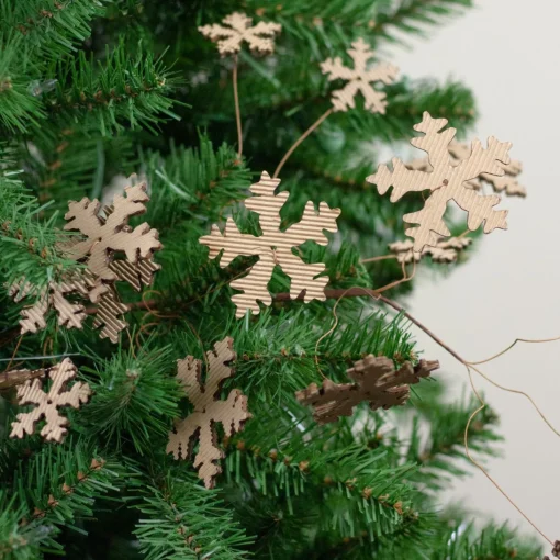 Sprays, Branches & Picks*Melrose 28" Brown Tree Shaped Cut Out Snowflake Artificial Christmas Spray