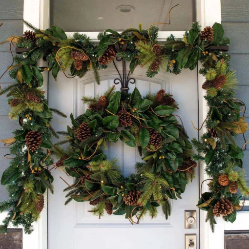 Wreath Accessories*Village Lighting Co. 19.5" Brown Unique Adjustable Christmas Wreath Hanger