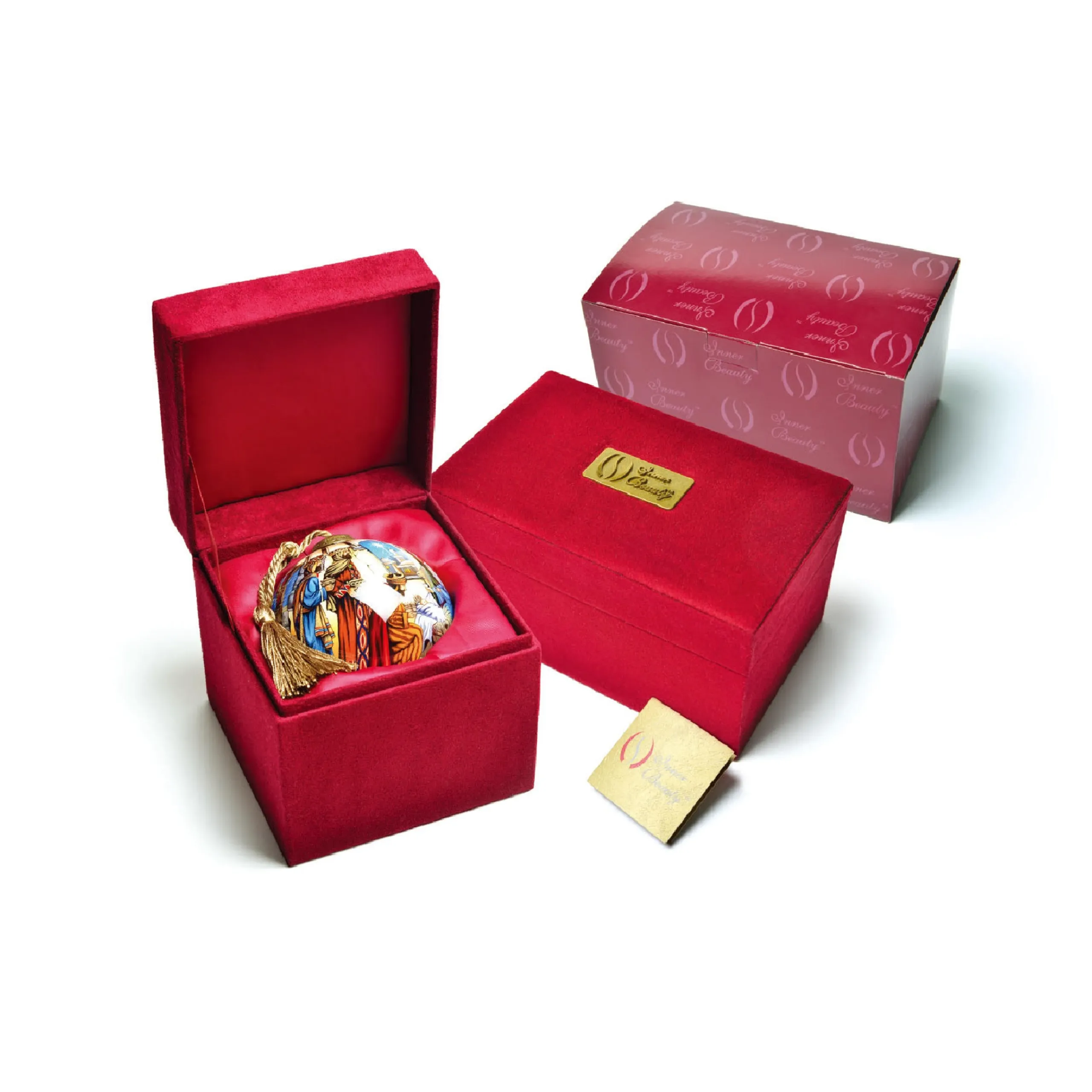 CC Christmas Decor Finials>4.75" Brown Whitetail Deer Hand Painted Mouth Blown Glass Hanging Christmas Ornament