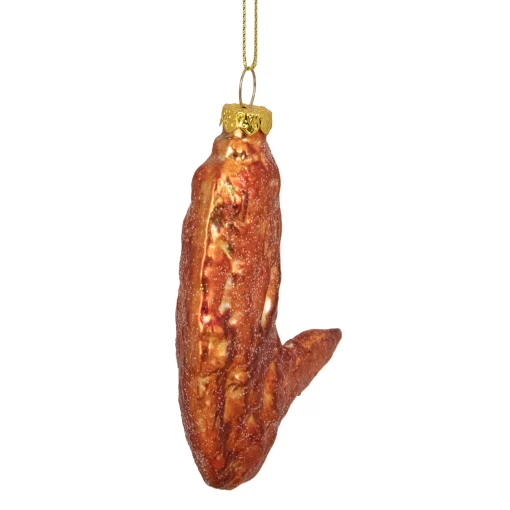 Northlight Food & Beverage>4" Buffalo Flat Chicken Wing Glass Christmas Ornament