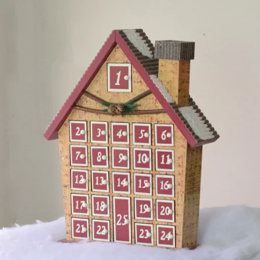 Advent Calendars*Northlight 15" Burgundy Advent Calendar House Tabletop Christmas Decoration