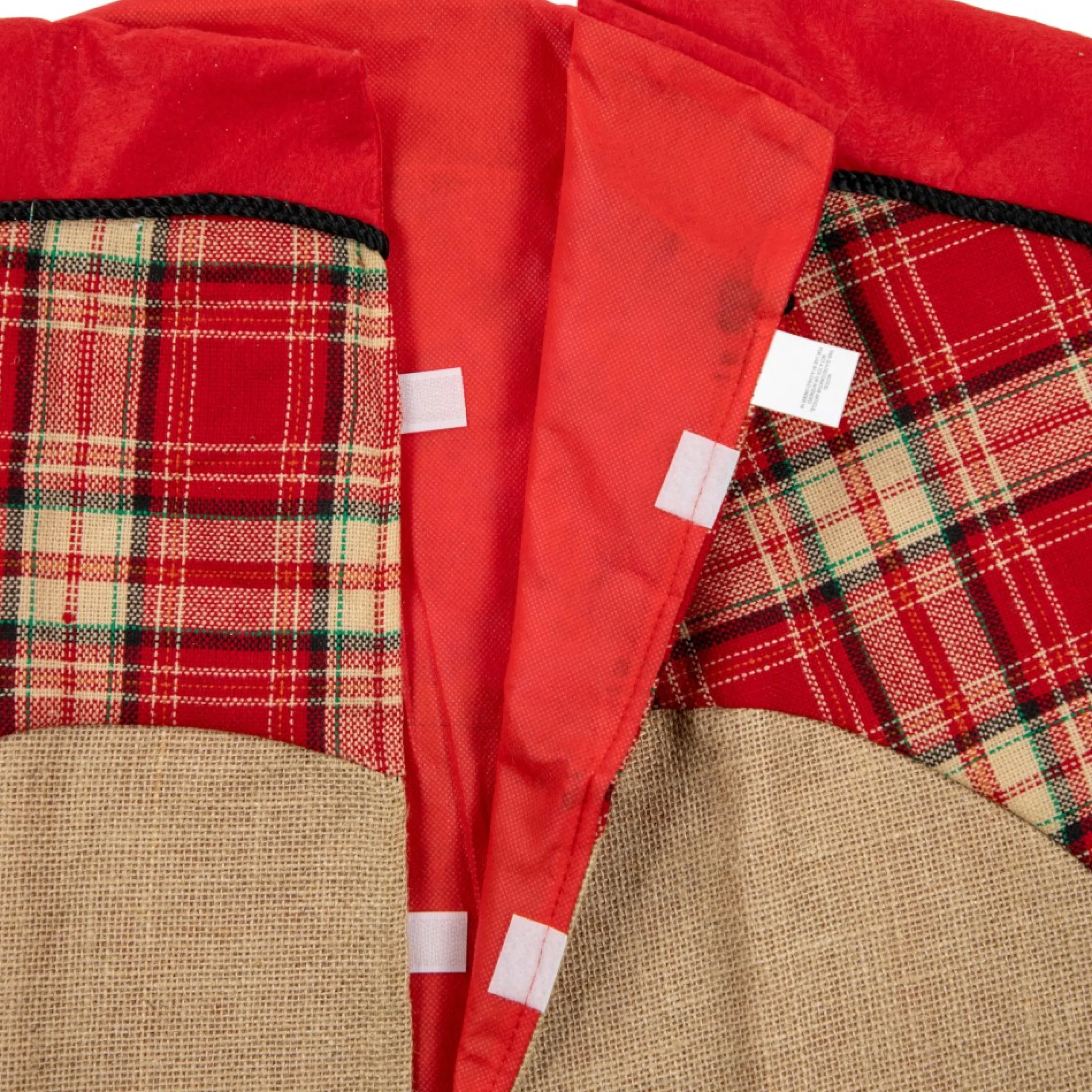 48 Inch And Smaller*Northlight 48" Burlap And Red Plaid Christmas Tree Skirt