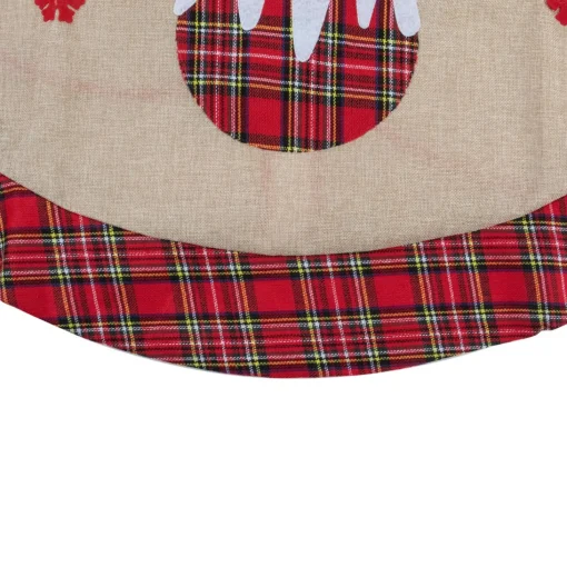 48 Inch And Smaller*Northlight 48" Burlap Plaid Tree Skirt With Christmas Puddings