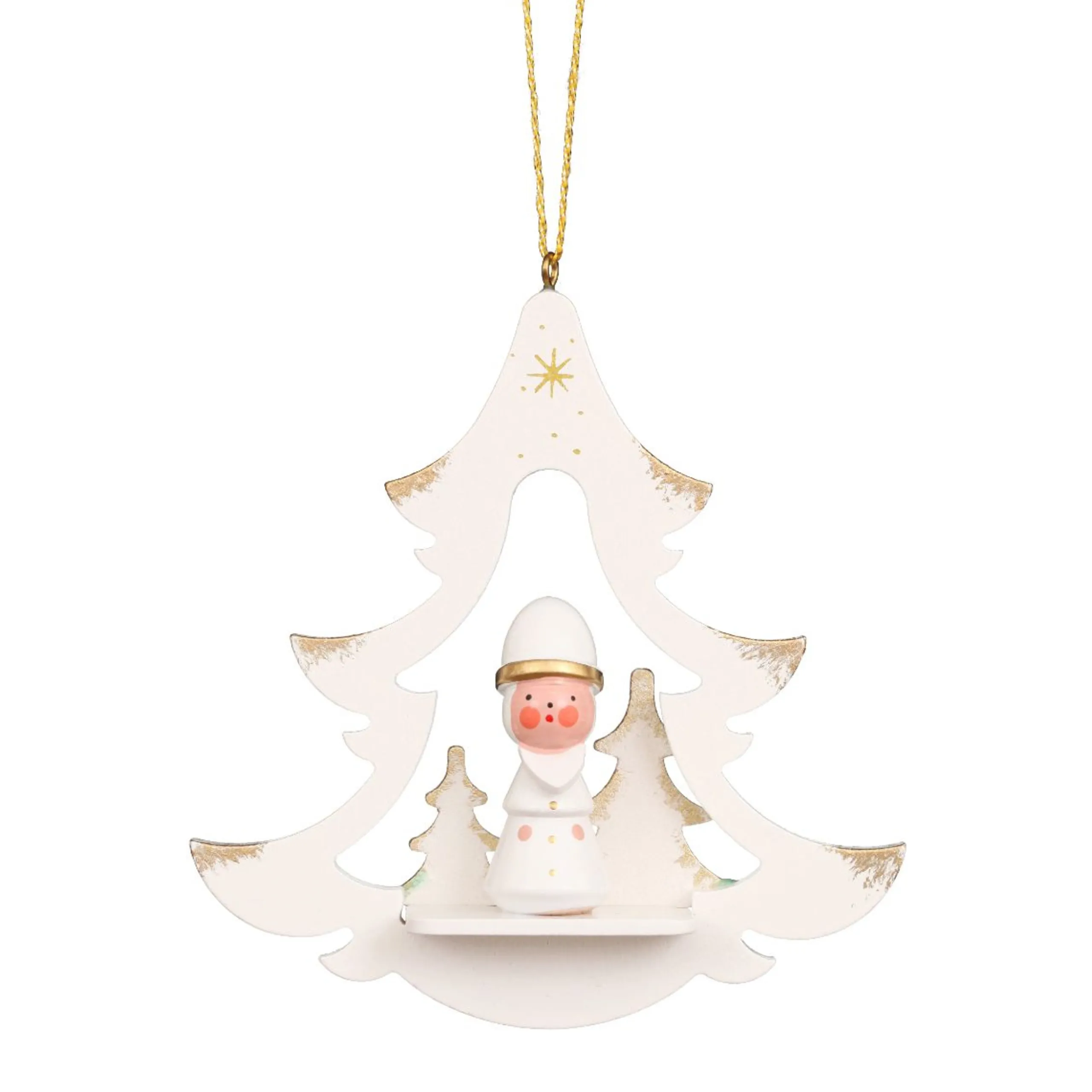 Alexander Taron Santa Claus>4" Christian Ulbricht Star With Santa And Trees Christmas Ornament
