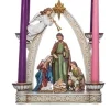 Candles & Holders*Roman 10.25" Christmas Advent Arch With Holy Family With Candle Holders