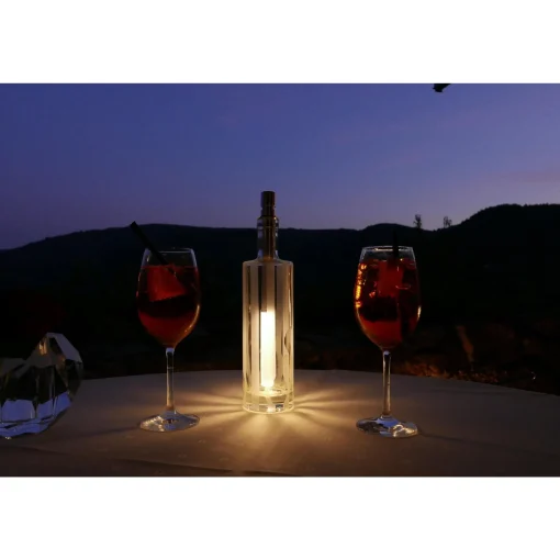 Celestial Lights 10.25" Clear And Silver Battery Operated Led Wine Bottle Light