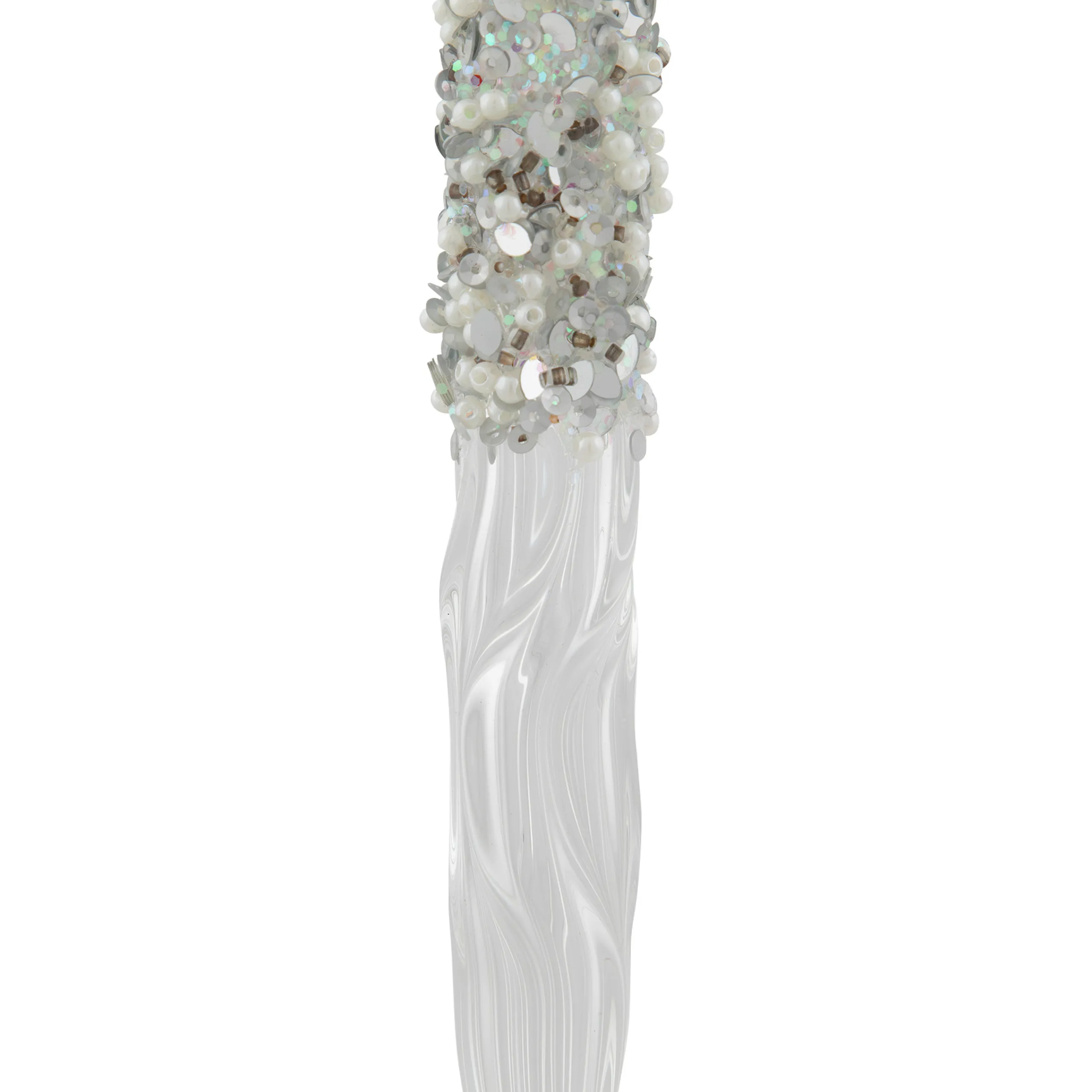 Northlight Icicles>9" Clear Glass Sequined And Beaded Icicle Christmas Ornament