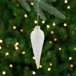 Northlight Icicles>6.25" Clear Glass Winter Icicle Ornament
