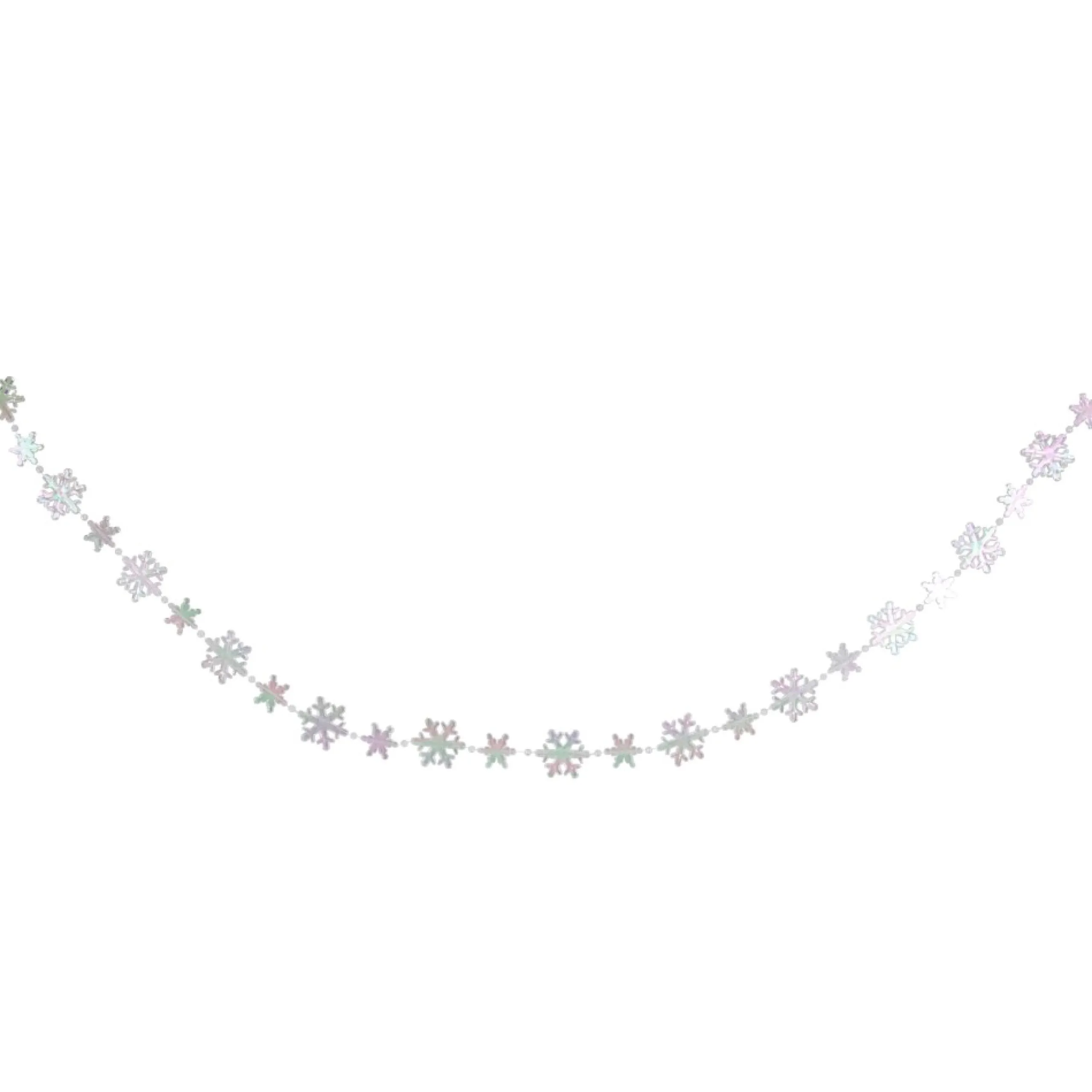 Beaded Garland*Northlight 8' Clear Iridescent Snowflake Beaded Christmas Garland, Unlit