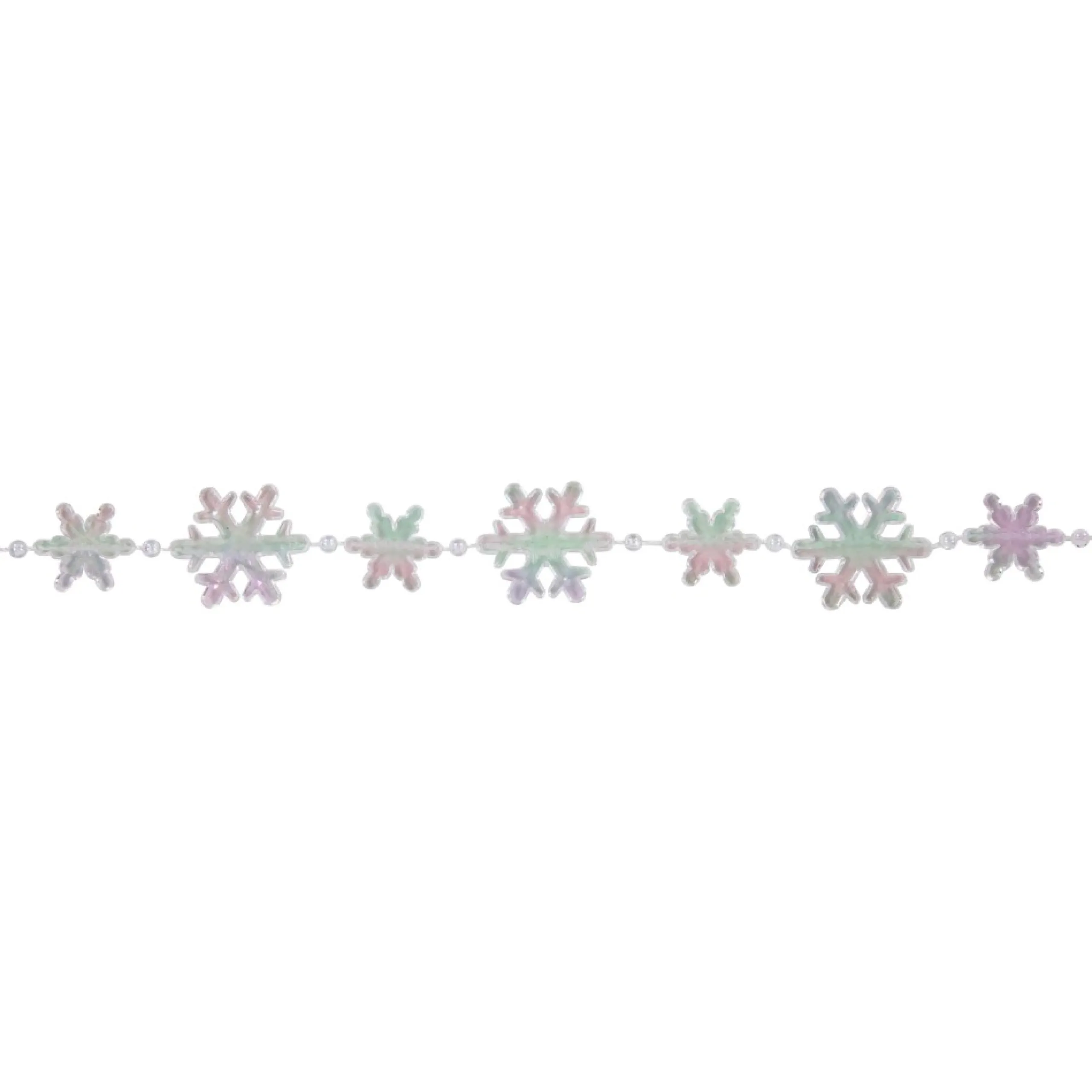 Beaded Garland*Northlight 8' Clear Iridescent Snowflake Beaded Christmas Garland, Unlit