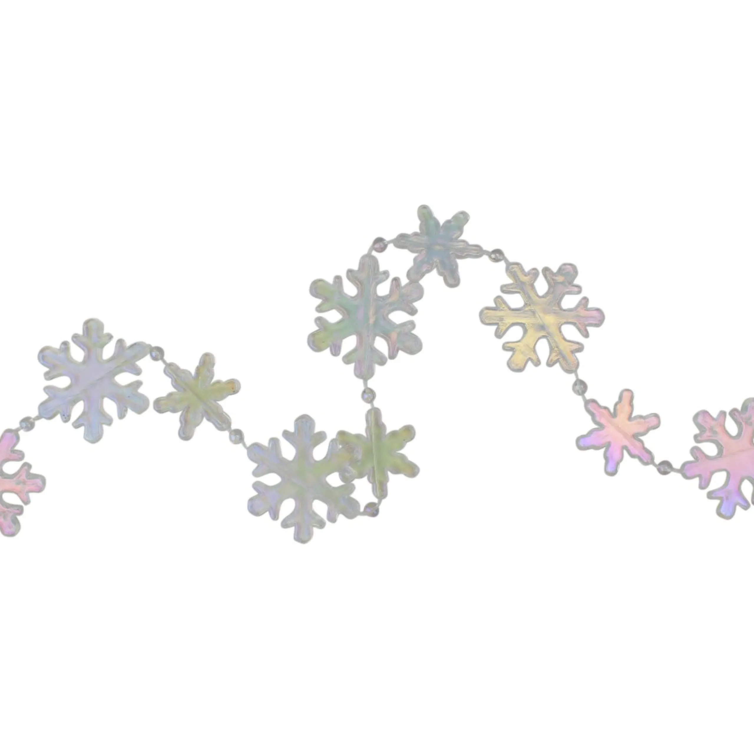 Beaded Garland*Northlight 8' Clear Iridescent Snowflake Beaded Christmas Garland, Unlit